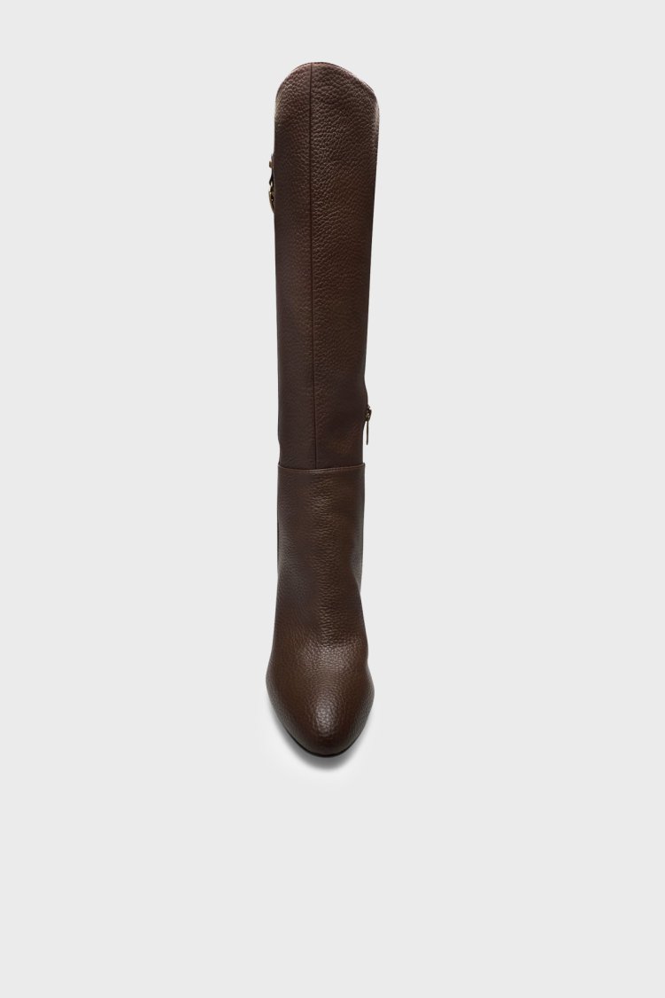 Guess Tyne Logolu Fermuarlı FLFTYNELE11 Kadın Çizme FLFTYN ELE11 DBROW Siyah-kahve - Guess (1)