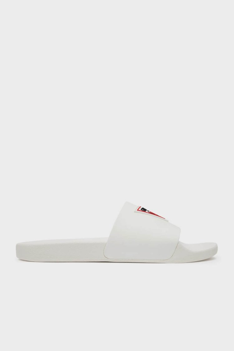 Guess Üçgen Logolu FMJTOTELL19 Erkek Terlik FMJTOT ELL19 WHITE BEYAZ - Guess