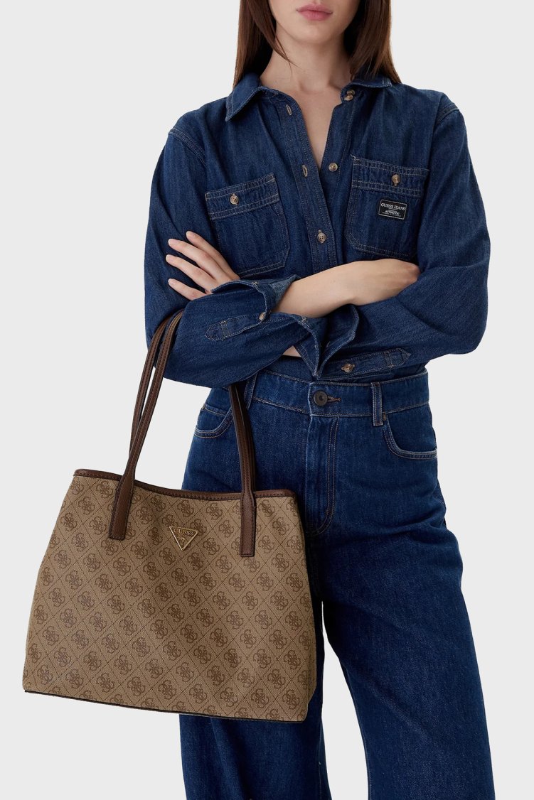 Guess Victtoria Logolu Omuz Askılı HWESG951428 Kadın Çanta HWESG9 51428 LGW Kahve - Guess (1)