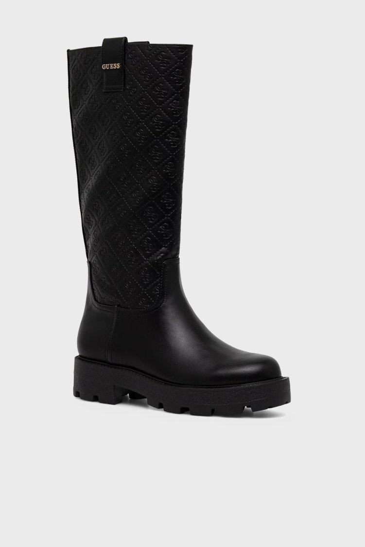 Guess Yailyn 4G Logolu Hakiki Deri FLFLYIELE11 Kadın Çizme FLFLYI ELE11 BLACK Siyah - Guess