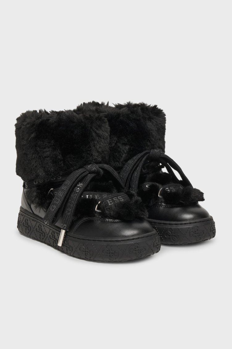 Guess Yumuşak Tüy Detaylı Kalın Tabanlı FLFUEKFUR10 Bayan Bot FLFUEK FUR10 BLACK SİYAH - Guess (1)