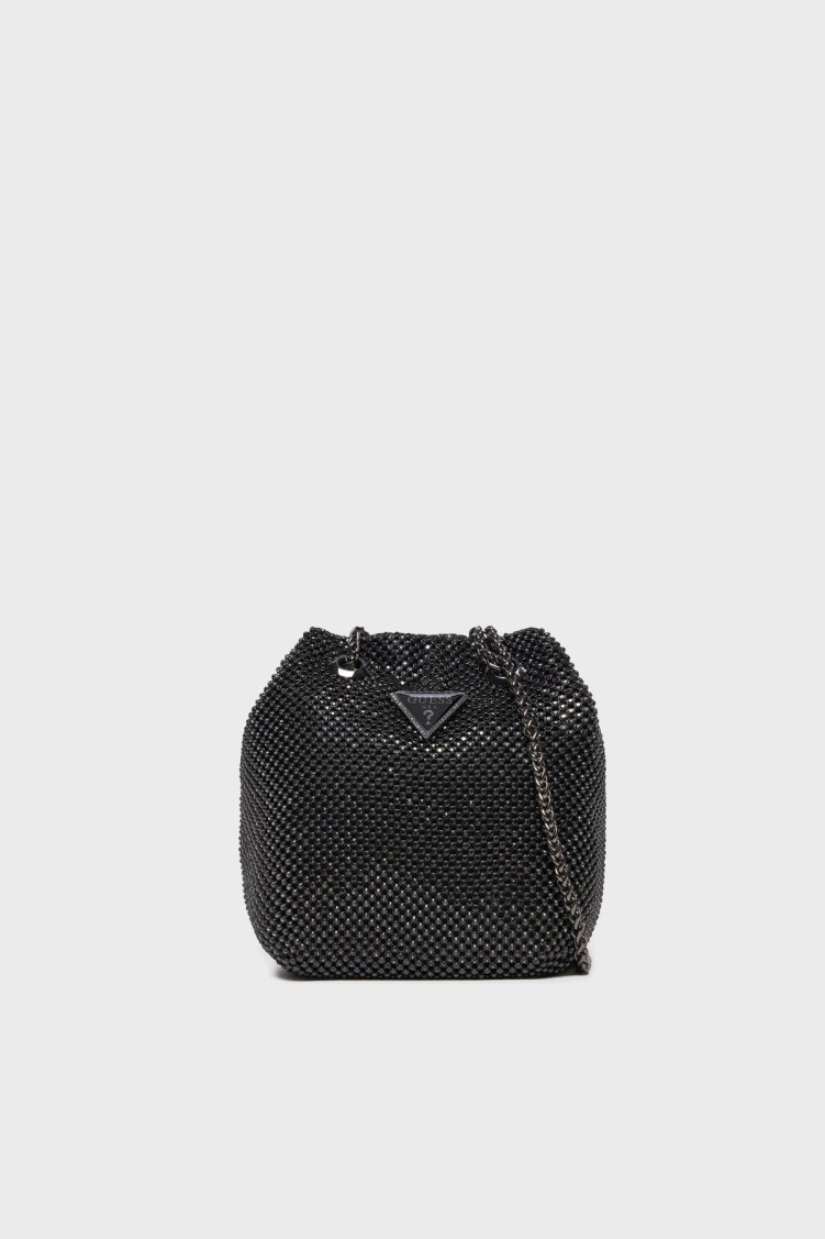 Guess Zalina Zincir Askılı Taşlı Mini HWRB9350750 Bayan Çanta HWRB93 50750 BLA SİYAH - Guess
