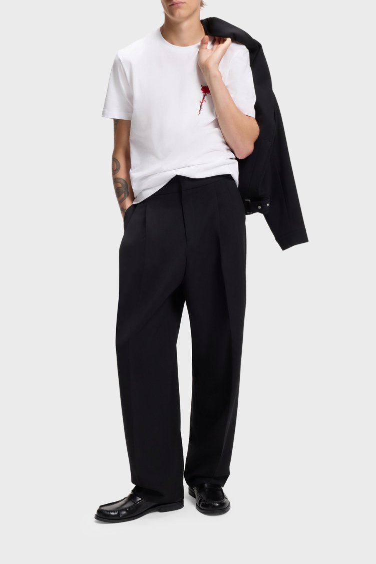 Hugo % 100 Pamuk Regular Fit Bisiklet Yaka Erkek T Shirt 50574447 100 Beyaz - Hugo (1)