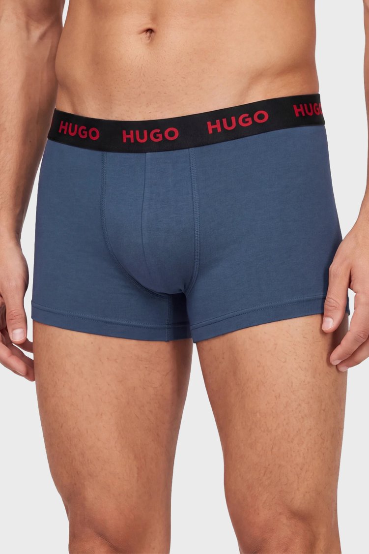 Hugo 3 Pack Logo Baskılı Erkek Boxer 50532550 466 Lacivert - Hugo (1)
