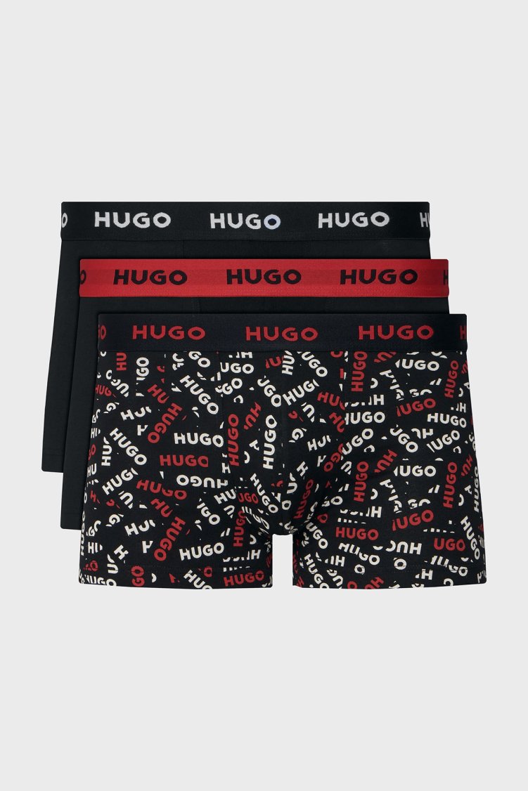 Hugo 3 Pack Logo Baskılı Erkek Boxer 50532550 649 Siyah - Hugo
