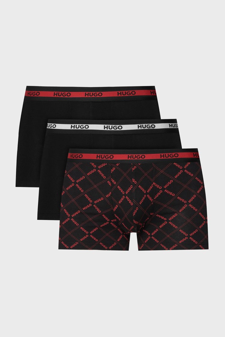 Hugo 3 Pack Logolu Erkek Boxer 50545668 997 Siyah - Hugo