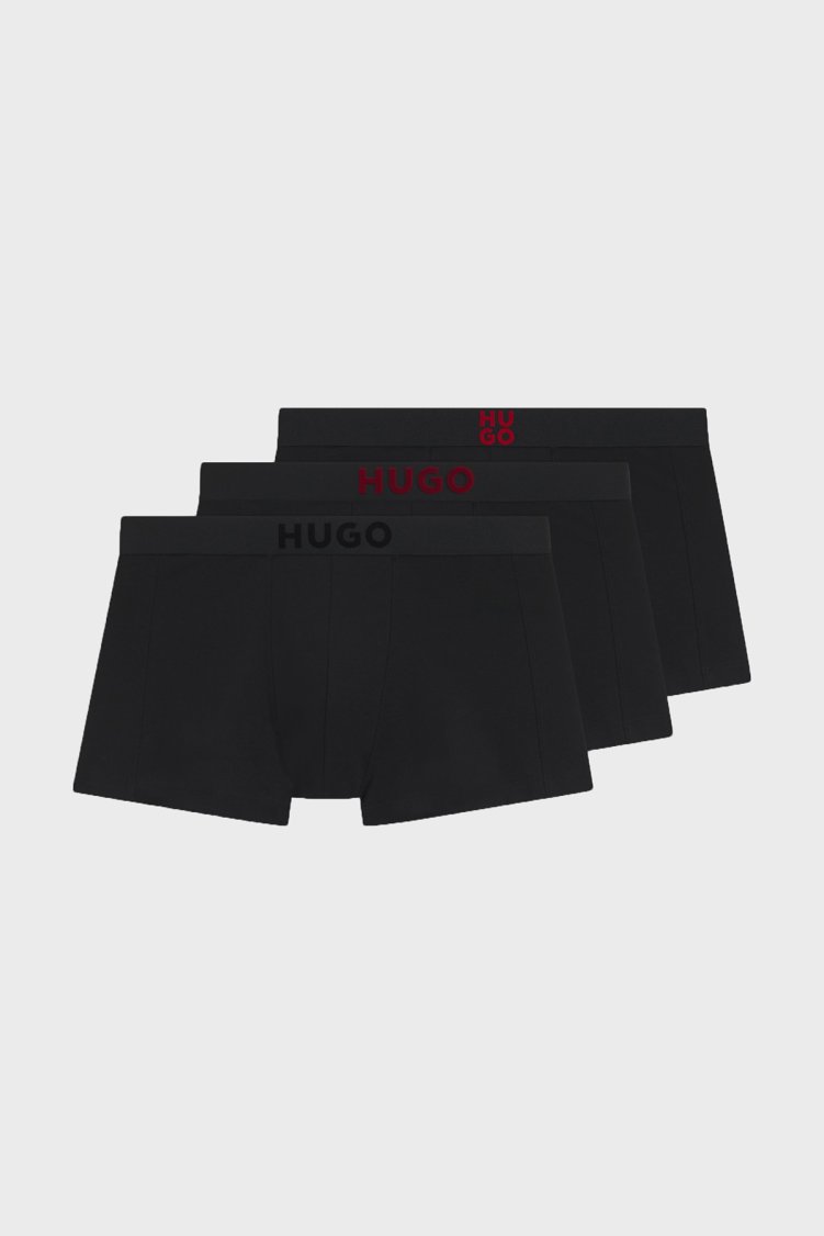 Hugo 3 Pack Logolu Erkek Boxer 50570931 962 Siyah - Hugo