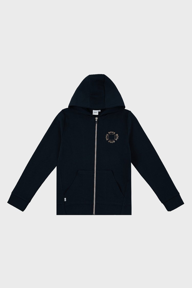 Hugo Boss Fermuarlı Kapüşonlu Çocuk 25L46 849 Sweat 25L46/849 MARINE Lacivert - Hugo Boss