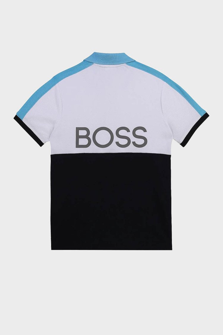 Hugo Boss Pamuklu Çocuk Polo Yaka T Shirt 25L24/N68 WHITE NAVY Lacivert-beyaz - Hugo Boss (1)