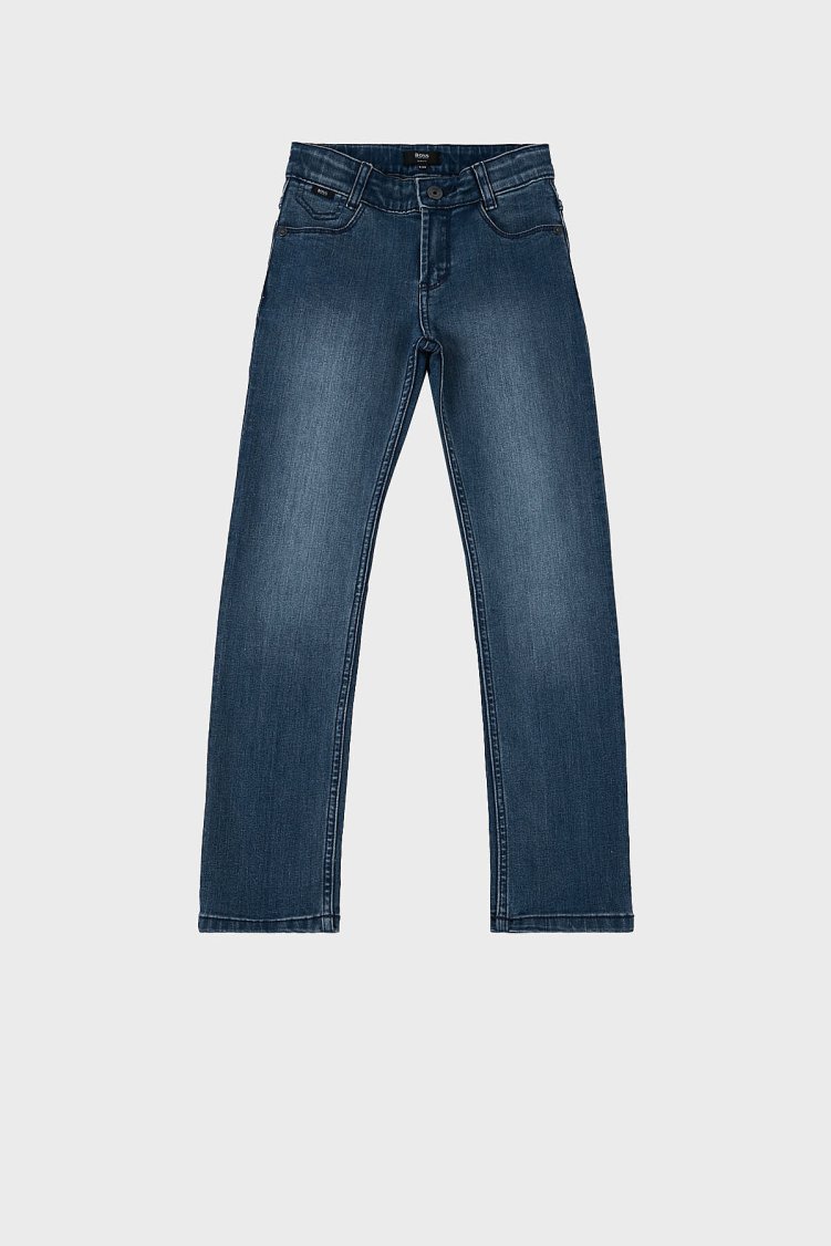 Hugo Boss Streç Pamuklu Slim Fit Çocuk Jeans 24710 Z07 Kot Pantolon 24710/Z07 STONE Mavi - Hugo Boss