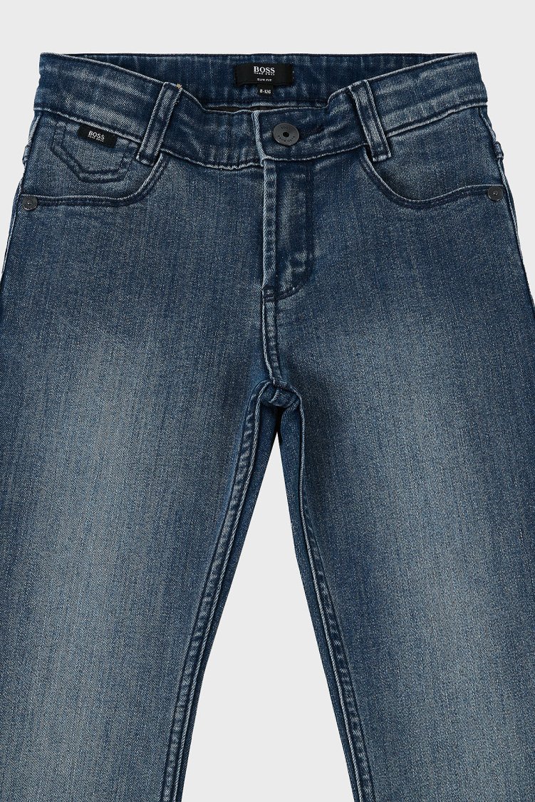 Hugo Boss Streç Pamuklu Slim Fit Çocuk Jeans 24710 Z07 Kot Pantolon 24710/Z07 STONE Mavi - Hugo Boss (1)