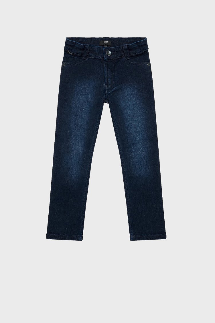 Hugo Boss Streç Pamuklu Slim Fit Çocuk Jeans Kot Pantolon 24710/Z09 RINSE WASH Lacivert - Hugo Boss