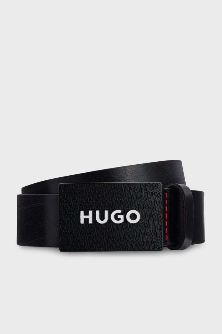 Hugo Hakiki Deri Erkek Kemer 50480856 001 SİYAH - Hugo