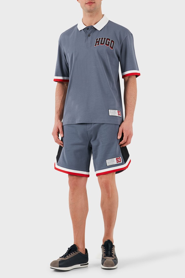 Hugo Logo Baskılı Pamuklu Regular Fit Düğmeli Erkek Polo Yaka T Shirt 50510183 462 MAVİ - Hugo (1)
