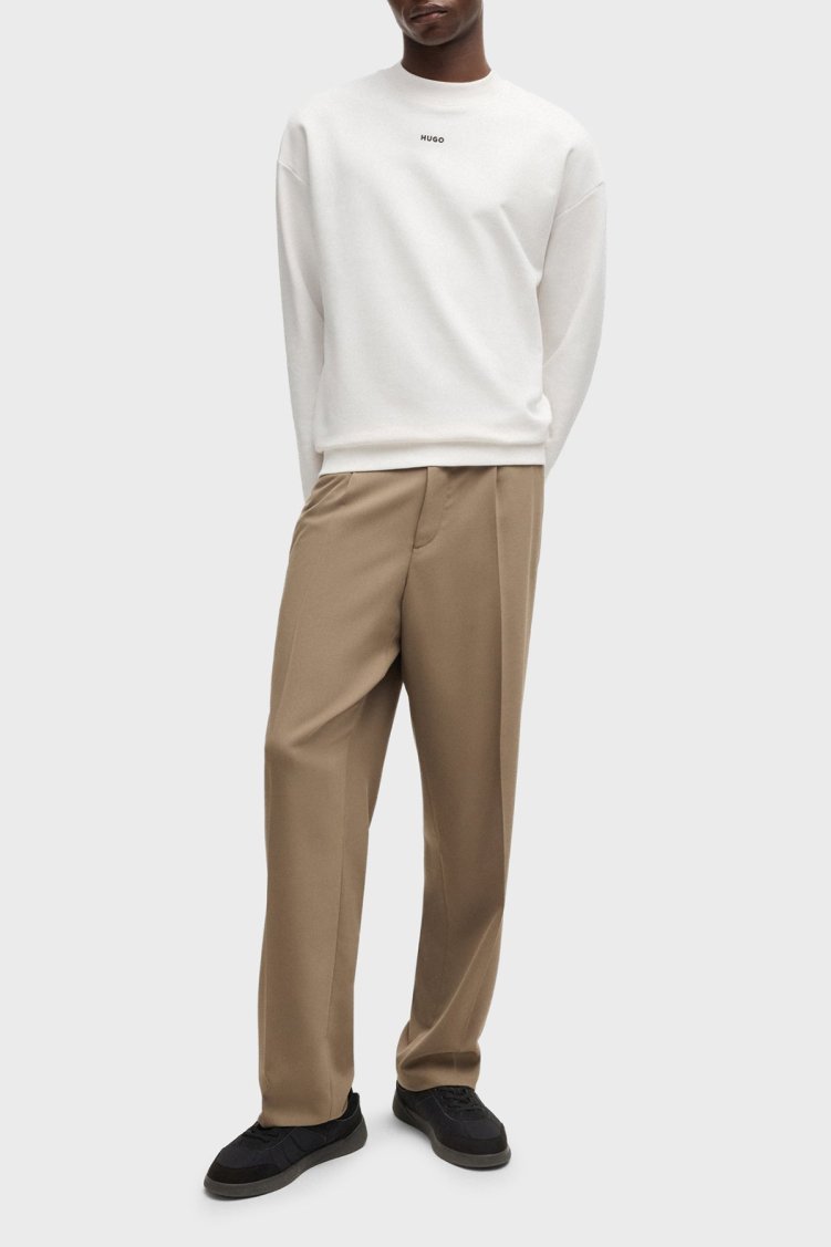 Hugo Logolu % 100 Pamuk Relaxed Fit Bisiklet Yaka Erkek Sweat 50525892 102 BEYAZ - Hugo (1)