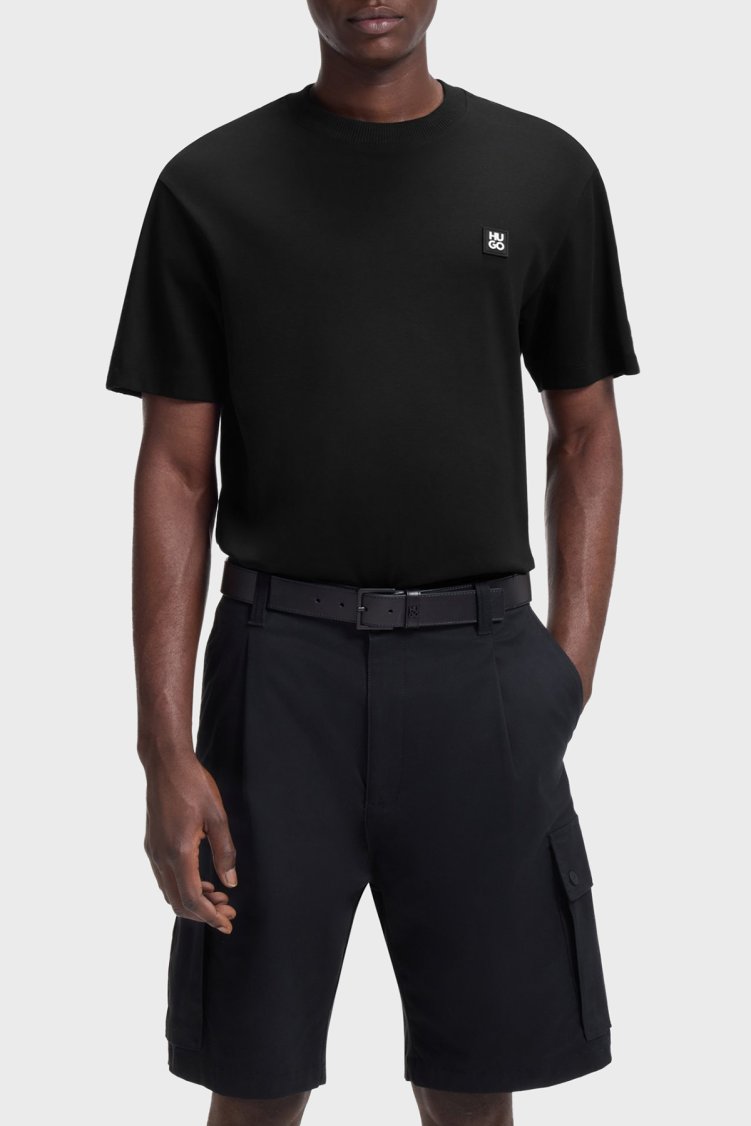 Hugo Logolu % 100 Pamuk Relaxed Fit Bisiklet Yaka Erkek T Shirt 50556580 002 SİYAH - Hugo