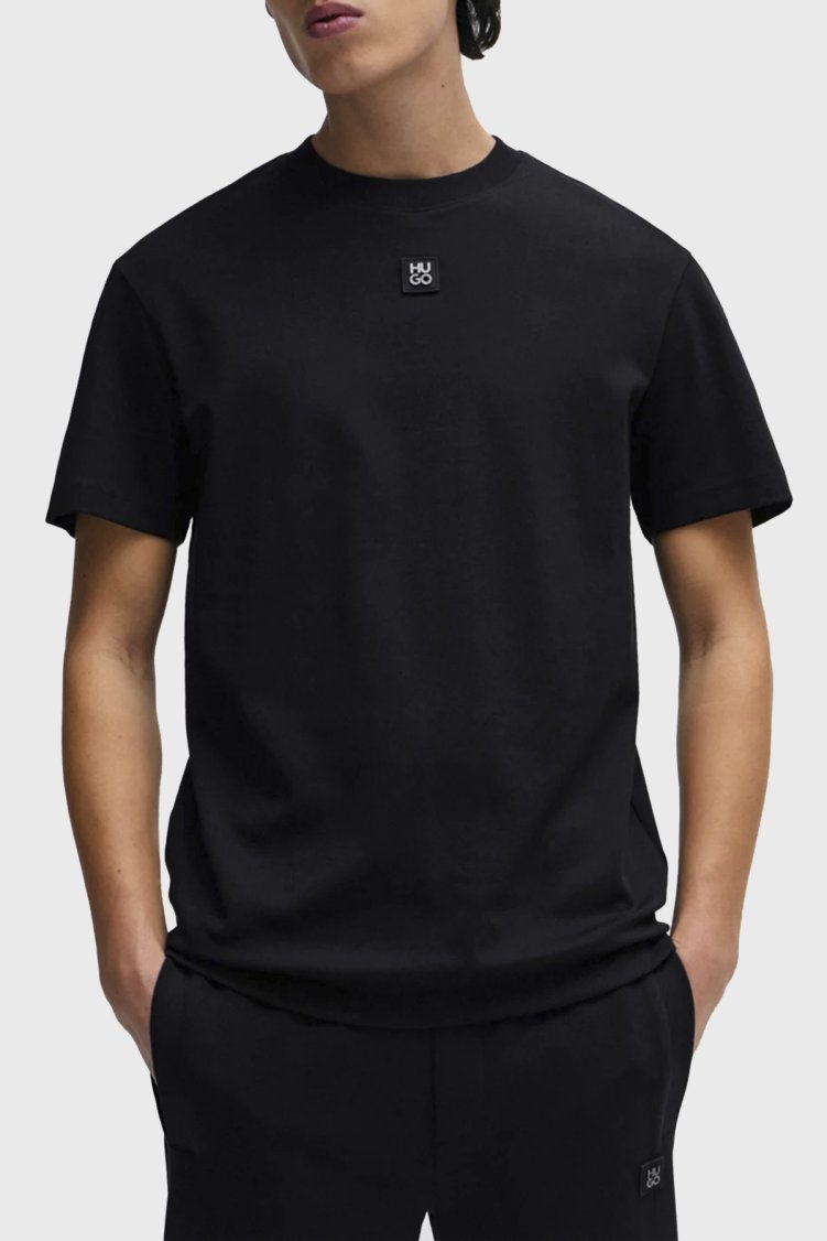 Hugo Logolu Bisiklet Yaka % 100 Pamuk Regular Fit Erkek T Shirt 50505201 001 SİYAH - Hugo