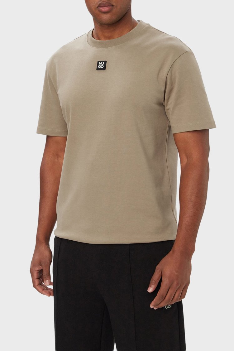 Hugo Logolu Bisiklet Yaka % 100 Pamuk Regular Fit Erkek T Shirt 50505201 928 Bej - Hugo
