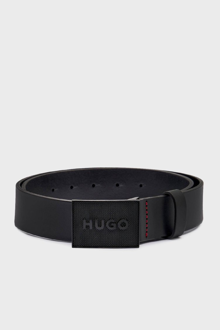 Hugo Logolu Deri Erkek Kemer 50548359 001 SİYAH - Hugo