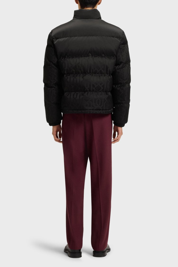 Hugo Logolu Regular Fit Dik Yaka Su İtici Şişme Erkek Mont 50549096 001 SİYAH - Hugo (1)