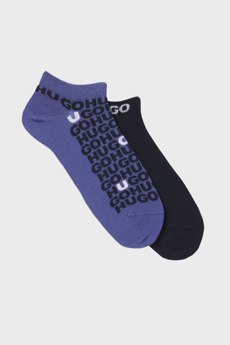 Hugo Logolu Streç Pamuklu 2 Pack Erkek Çorap 50520998 422 MAVİ-LACİVERT - Hugo