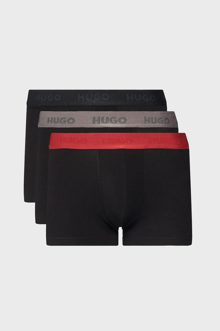 Hugo Logolu Streç Pamuklu 3 Pack Erkek Boxer 50532611 009 SİYAH - Hugo