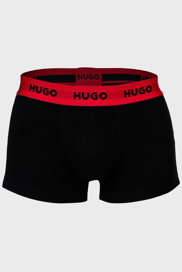 Hugo Logolu Streç Pamuklu 3 Pack Erkek Boxer 50532611 977 SİYAH - Hugo (1)