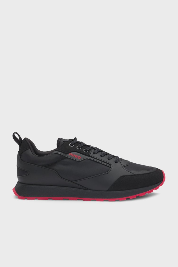 Hugo Logolu Süet Detaylı Sneaker Erkek Ayakkabı 50536568 001 SİYAH - Hugo