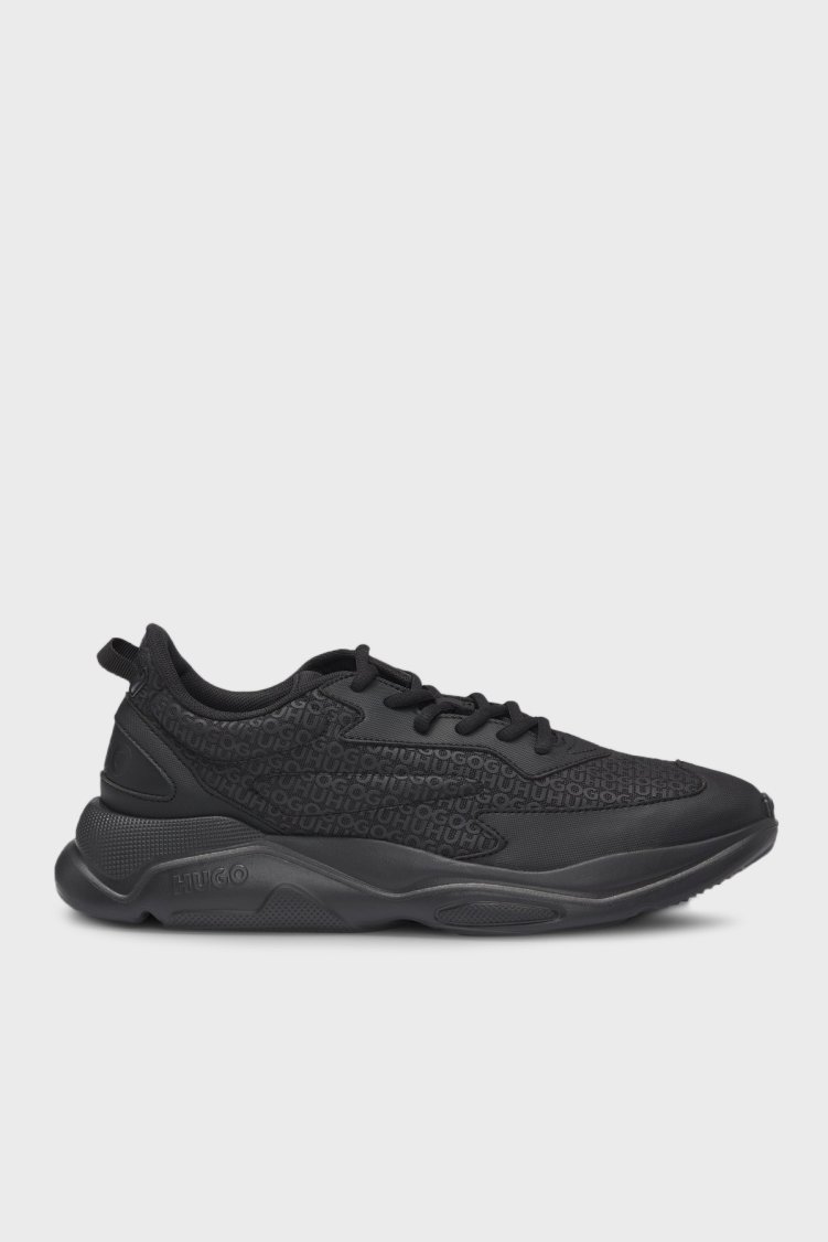 Hugo Marka Monogramlı Sneaker Erkek Ayakkabı 50536270 001 SİYAH - Hugo