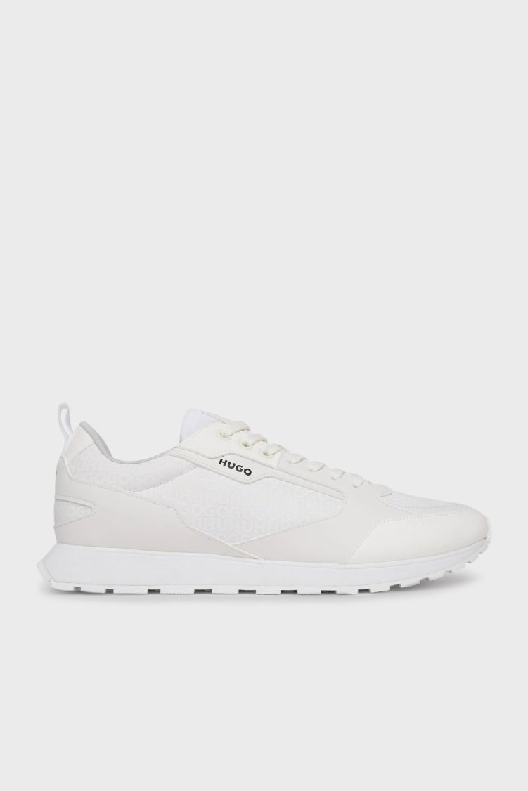 Hugo Monogram Logo Baskılı Sneaker Erkek Ayakkabı 50536205 100 BEYAZ - Hugo