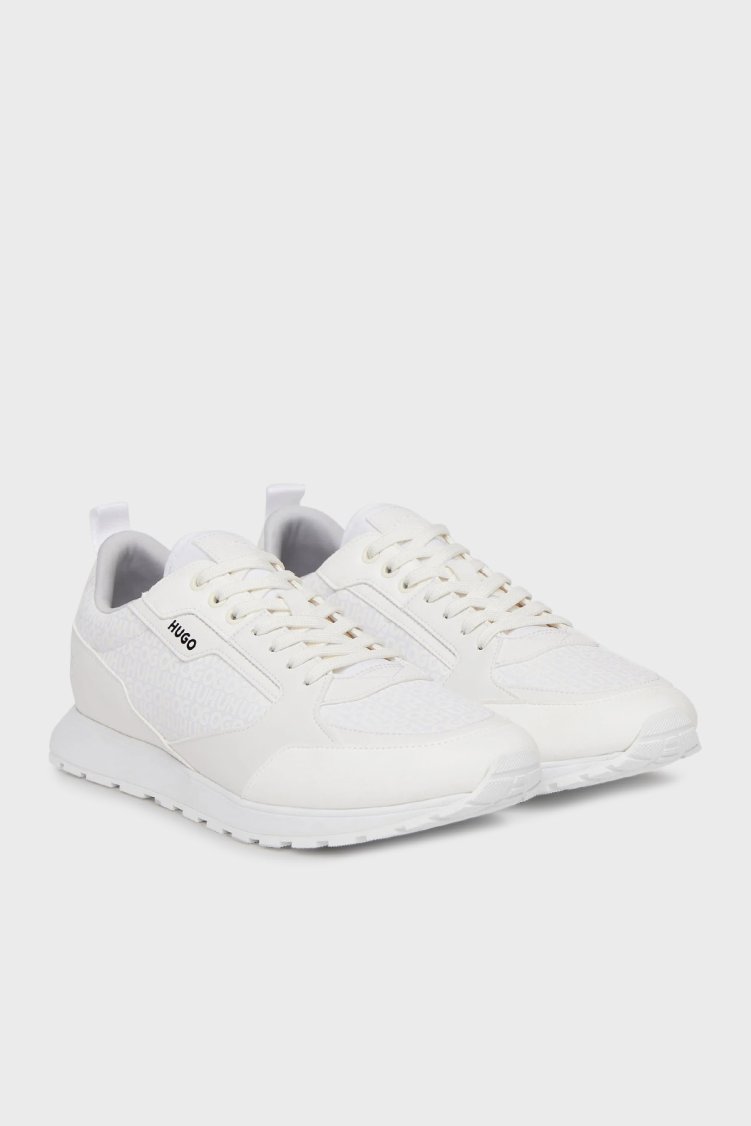 Hugo Monogram Logo Baskılı Sneaker Erkek Ayakkabı 50536205 100 BEYAZ - Hugo (1)