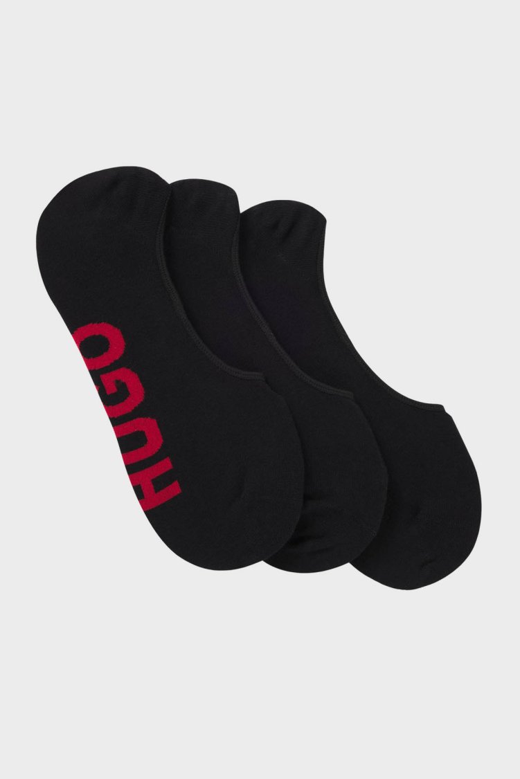 Hugo Pamuklu Büyük Logolu 3 Pack Erkek Çorap 50541589 001 SİYAH - Hugo