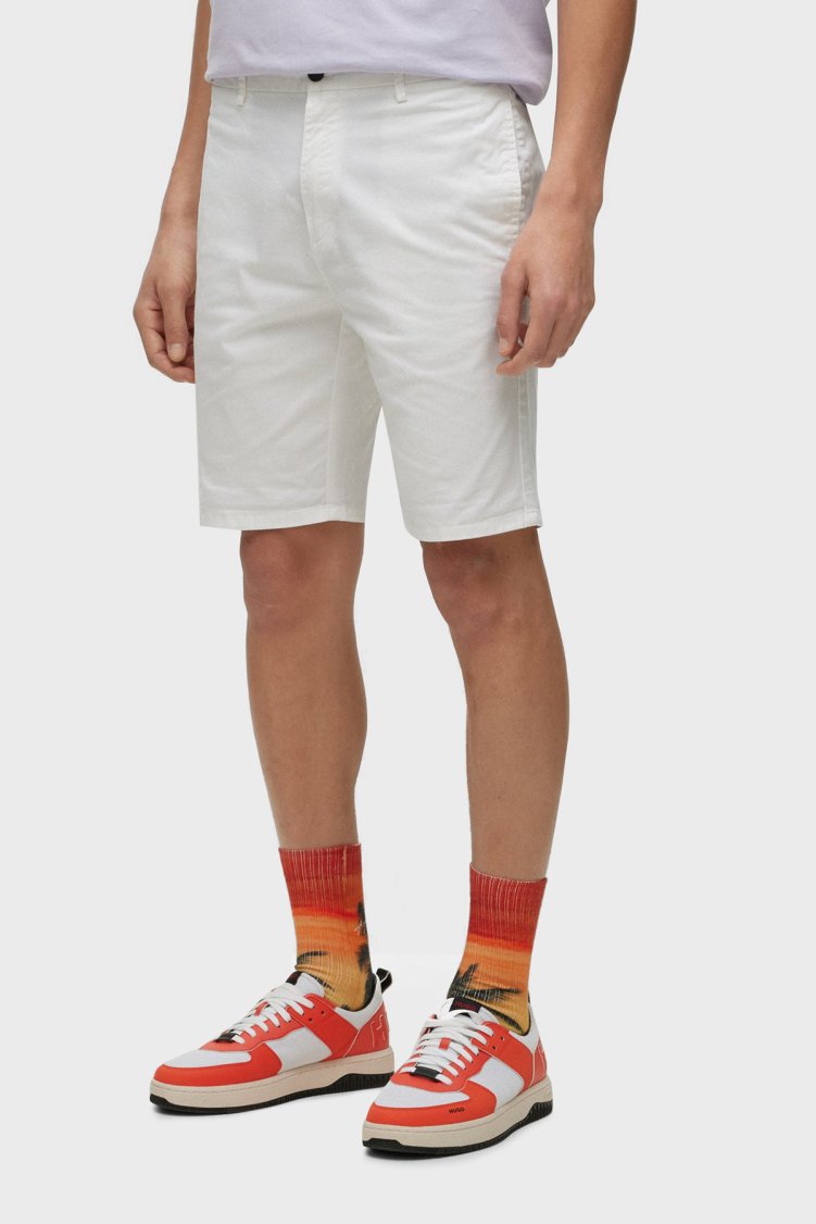 Hugo Pamuklu Normal Bel Slim Fit Chino Erkek Short 50471182 100 BEYAZ - Hugo (1)