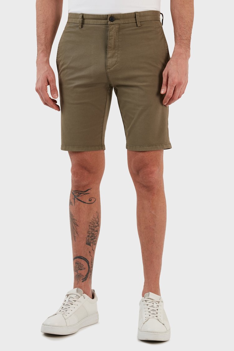 Hugo Pamuklu Normal Bel Slim Fit Chino Erkek Short 50471182 345 HAKİ - Hugo (1)