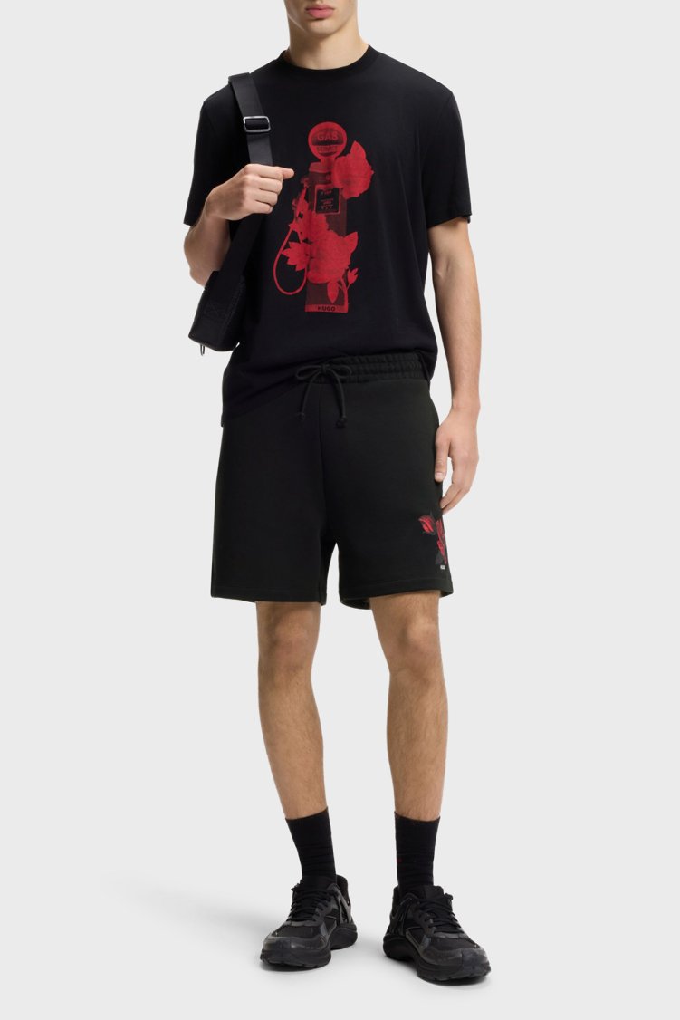 Hugo Pamuklu Regular Fit Baskılı Normal Bel Erkek Short 50556390 001 SİYAH - Hugo (1)