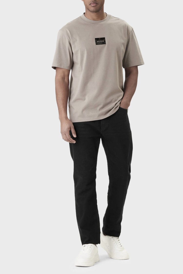 Hugo Pamuklu Relaxed Fit Logolu Bisiklet Yaka Erkek T Shirt 50557445 237 BEJ - Hugo (1)