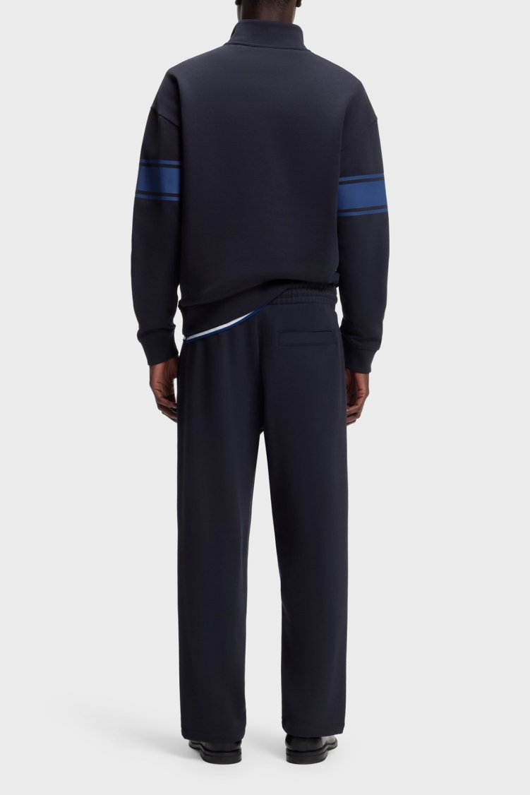 Hugo Pamuklu Relaxed Fit Yarım Fermuarlı Dik Yaka Erkek Sweat 50563798 405 Lacivert - Hugo (1)