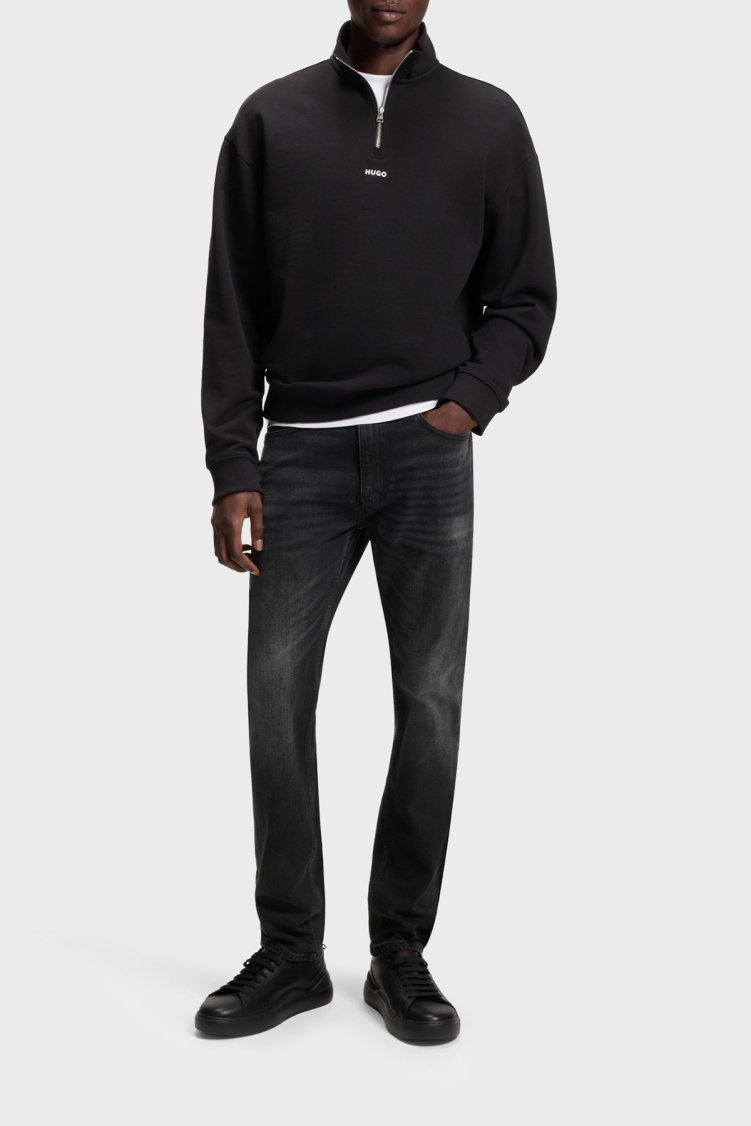 Hugo Pamuklu Slim Fit Dar Paça Jeans Erkek Kot Pantolon 50524229 005 Siyah - Hugo (1)