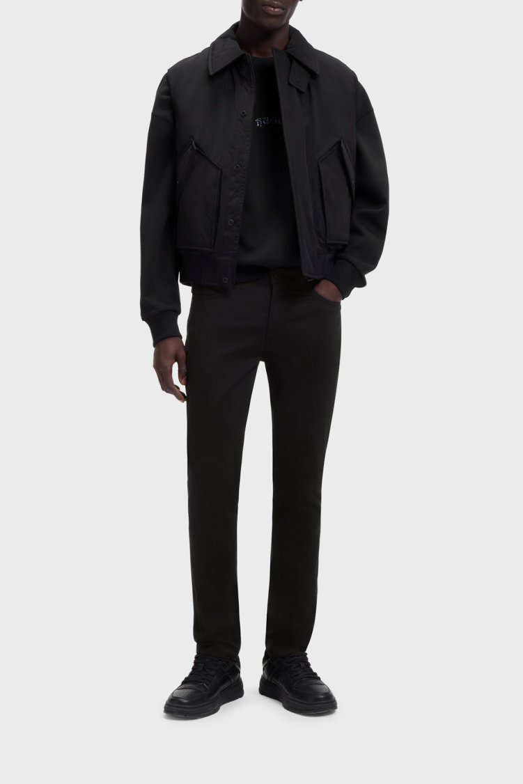 Hugo Pamuklu Slim Fit Normal Bel Dar Paça Jeans Erkek Kot Pantolon 50547253 001 SİYAH - Hugo (1)