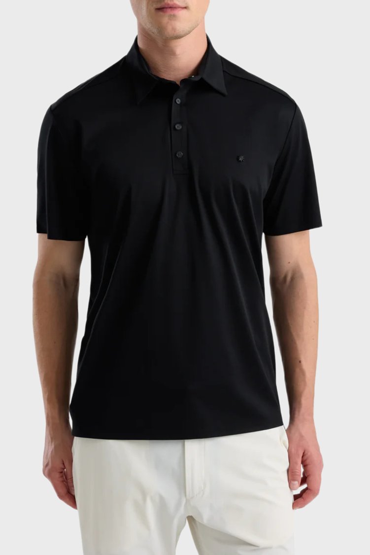 Isaora % 100 Pamuk Regular Fit Düğmeli Erkek Polo ISR33 030 Siyah - Isaora