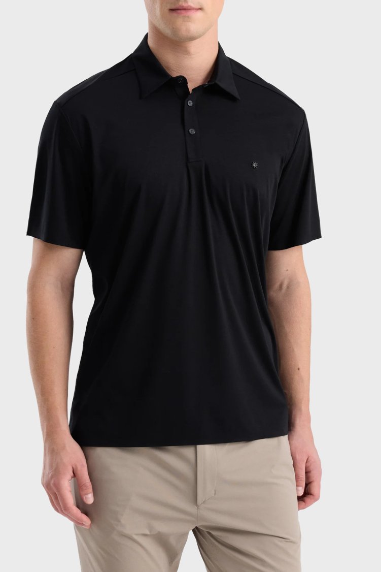 Isaora % 100 Pamuk Regular Fit Düğmeli Erkek Polo ISR33040 Siyah - Isaora