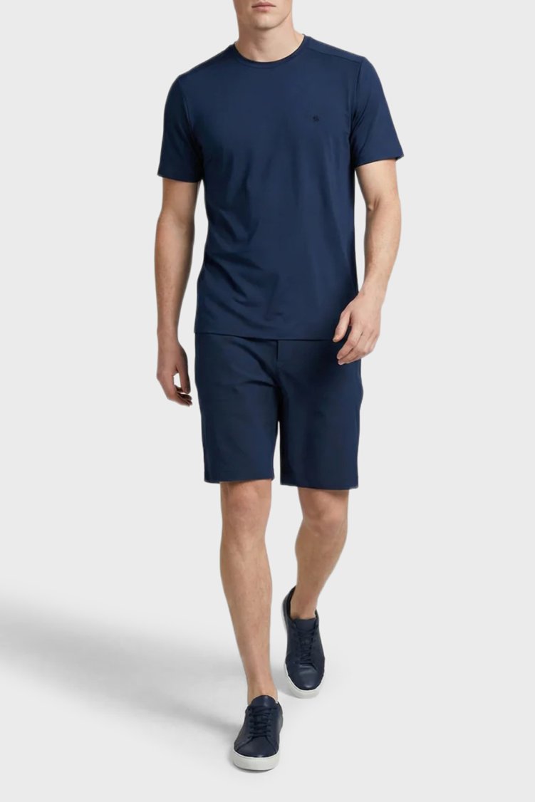 Isaora % 100 Pamuk Regular Fit Logolu Bisiklet Yaka Erkek T Shirt ISR9016 DRNVY KOYU LACIVERT - Isaora (1)