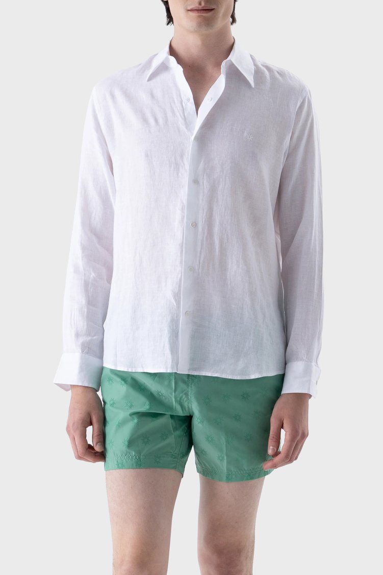 Isaora % 100 Pamuk Regular Fit Uzun Kollu Erkek Gömlek ISR4107 WHT Beyaz - Isaora