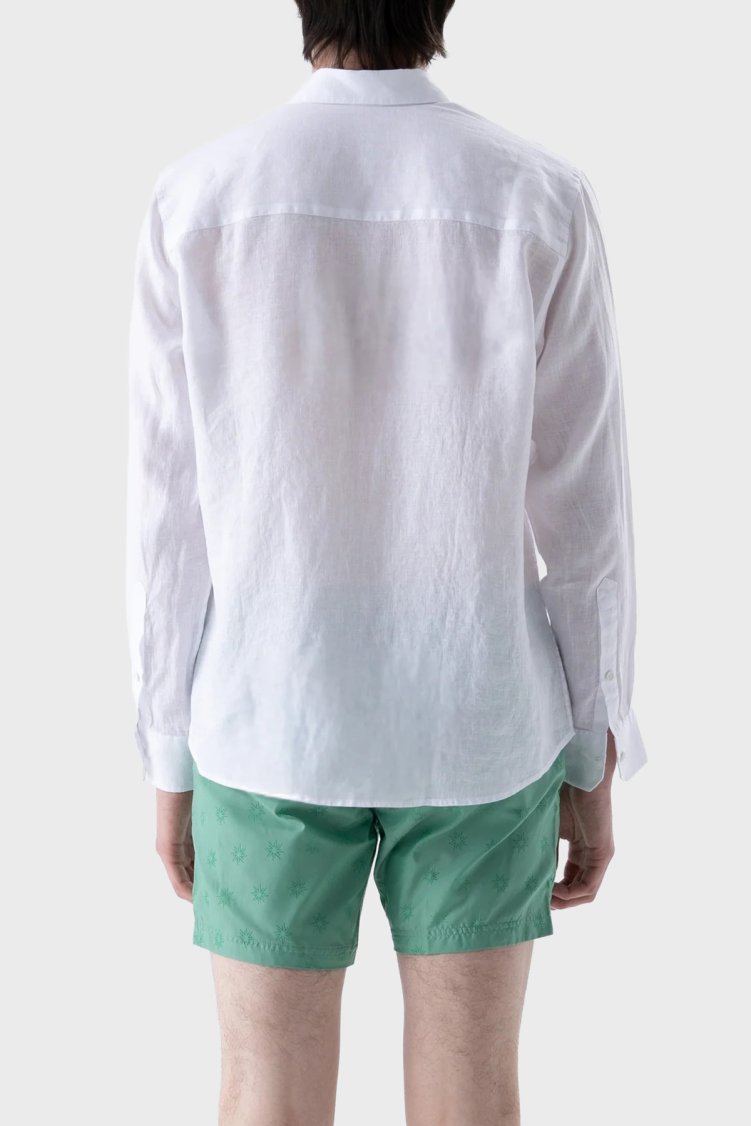 Isaora % 100 Pamuk Regular Fit Uzun Kollu Erkek Gömlek ISR4107 WHT Beyaz - Isaora (1)