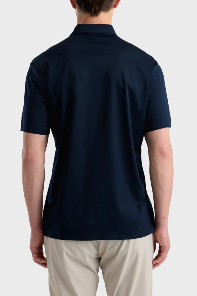 Isaora Logolu % 100 Pamuk Regular Fit Düğmeli Erkek Polo ISR3303 DRNVY Koyu lacivert - Isaora (1)