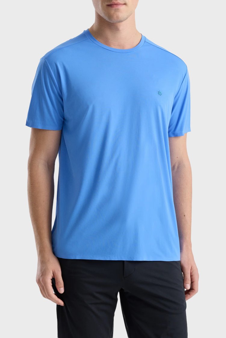 Isaora Logolu Regular Fit Bisiklet Yaka Erkek T Shirt ISR9021 LVND Mavi - Isaora