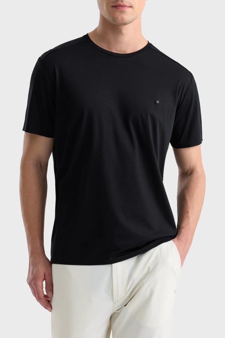 Isaora Logolu Regular Fit Bisiklet Yaka Erkek T Shirt ISR90270 Siyah - Isaora