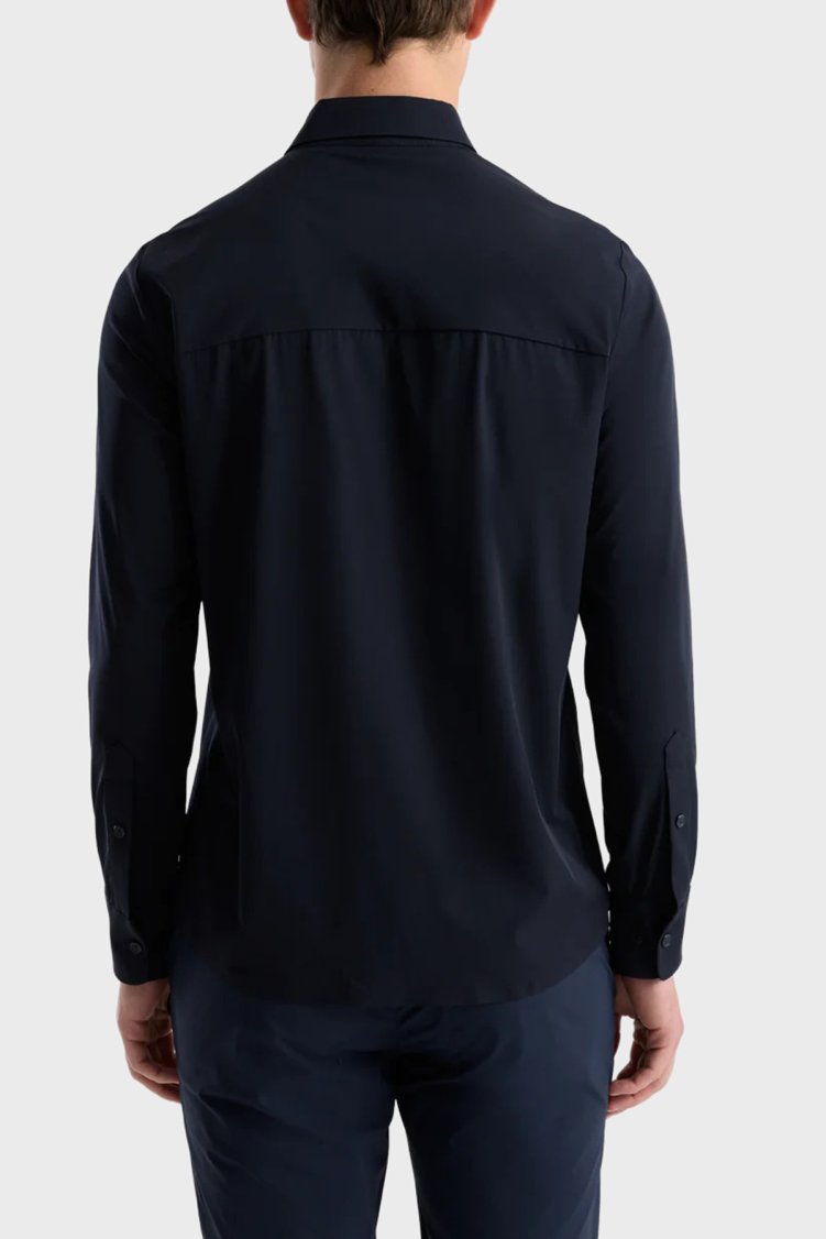 Isaora Logolu Regular Fit Uzun Kollu Erkek Gömlek ISR4121 DRNVY Koyu lacivert - Isaora (1)