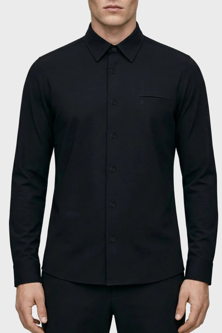 Isaora Regular Fit Klasik Yaka Uzun Kollu Erkek Gömlek ISR41260 SİYAH - Isaora