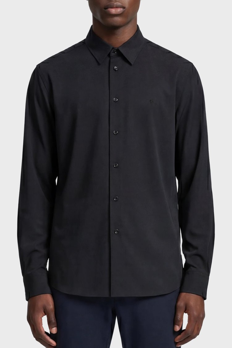 Isaora Regular Fit Klasik Yaka Uzun Kollu Erkek Gömlek ISR41340 SİYAH - Isaora